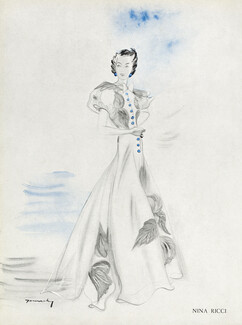 Nina Ricci 1937 Evening Gown, Demachy