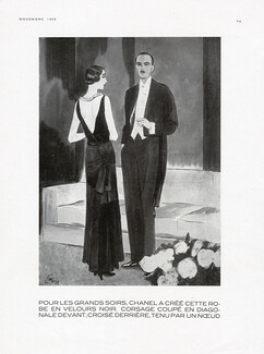 Chanel 1929 backless Black Velvet Evening Gown, Eric