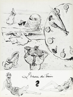 René Bouché 1938 Hermès Beachwear (4), Henry à La Pensée, Cédric (2)