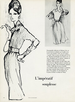 Madame Grès 1959 René Bouché, Robes en laine, Porter Bennett-Gaucherand, Lesur