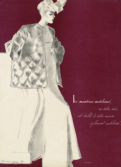Molyneux 1938 "Le manteau matelassé" Pierre Mourgue