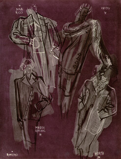 Suzanne Runacher 1946 Nina Ricci, Jean Patou, Marcel Rochas, Worth