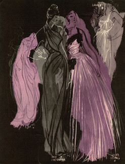 Suzanne Runacher 1946 Robes du soir, Mad Carpentier, Lucien Lelong, Jeanne Lanvin