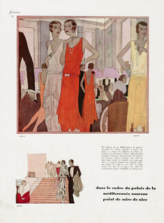 Goupy 1931 Evening Gown Palais de la Méditerranée Jacques Demachy