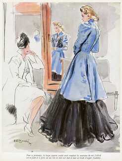 Jeanne Lanvin 1939 Longue jacquette sur une robe de tulle noir, René Bouché