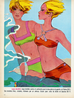 Antonio Lopez 1967 Emmanuelle Khanh, Swimwear Fashion Illustration
