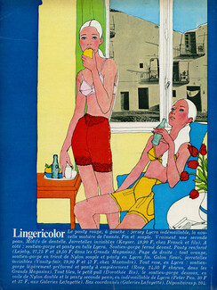 Antonio Lopez 1967 Lingericolor, Panty Girdle Lycra, Kayser, Bra & Panty Lejaby