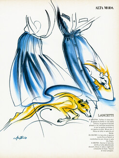 Lancetti 1975 Greyhound, Antonio Lopez Fashion Illustration