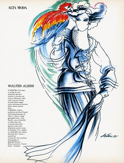 Walter Albini 1975 Bijoux Lacavera, Antonio Lopez