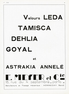 E. Meyer & Cie (Fabric) 1926