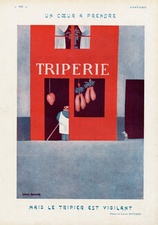 Lucien Boucher 1925 Tripbutcher, Triperie, Small Dog