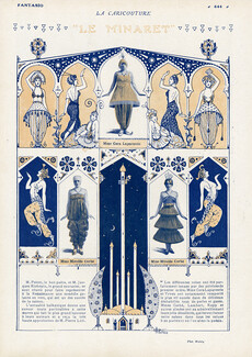 Armand Vallée 1913 Le Minaret Paul Poiret, Cora Laparcerie, Mireille Corbé, Oriental Dance, Phot. Waléry