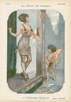 Hérouard 1920 L'Attrape-Nigaud, The Con, Lingerie Mannequin, Angel