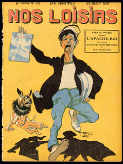 Nos Loisirs Cover 1907 French Bulldog, Newspaper hawker, Newsboy