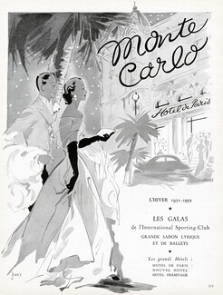 Monte Carlo 1951 Hôtel de Paris, Elegante Parisienne, Gala Sporting Club, Dory