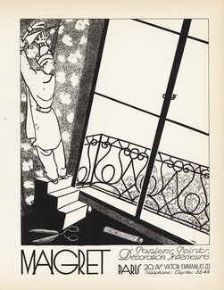 Maigret (Wallpaper) 1928 Libis, Lithograph PAN Paul Poiret