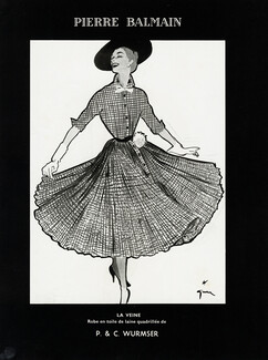 Pierre Balmain 1953 René Gruau, Fashion Illustration