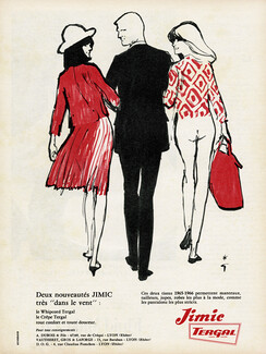 Jimic Tergal (Fabric) 1965 René Gruau, Fashion Illustration
