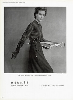 Hermès (Couture) 1954 Jupe de Golf, Umbrella, Photo Henry Clarke