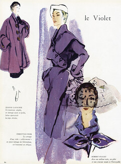 Christian Dior 1950 Le Violet, Fashion Illustration