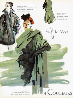 Balenciaga 1950 Le Vert, Fashion Illustration