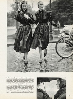 Hermès, Pierre Balmain 1950 Raincoats, Schiaparelli (Gloves), Photos Van der Elsken & Russel