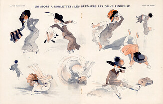 Préjelan 1910 "Un Sport à Roulettes... Rinkeuse" Roller Skating
