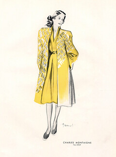 Charles Montaigne 1944 P.L.Brénot, Fashion Illustration