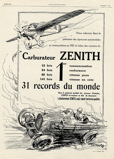 Zenith (Carburetors) 1926 J. A. Josse, Airplane, Car