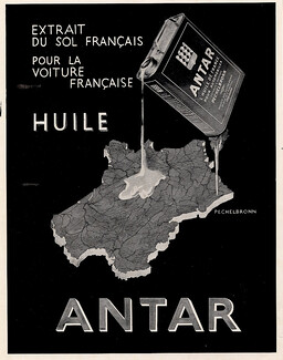 Antar 1929 Map, France