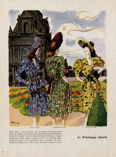 Bénigni 1945 Callot Soeurs, Vramant & Marcelle Dormoy, Summer Dresses, Jardin des Tuileries