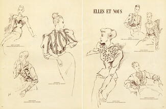 Jeb 1948 Schiaparelli, Lanvin, Balmain... Fashion Illustration