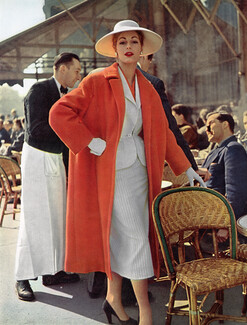 Serge Kogan 1953 Suit, Coat, Saint-Germain des Près Terrasse Café, Photo Tabard