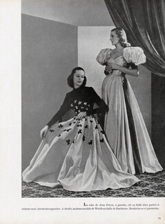 Jean Patou & Worth 1945 Ducharne, Evening Gown