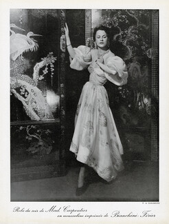 Mad Carpentier 1950 Bianchini Férier, Evening Dress