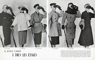 Longueurs de Manteaux 1950 Schiaparelli, Balenciaga, Christian Dior (2), Jacques Griffe, Pierre Balmain, Védrenne
