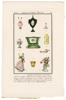 Géo Rouard "A la Paix" 1912 Journal des Dames et des Modes Costumes Parisiens Pochoir N°40 Figurines, Porcelaine