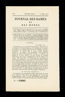 Journal des Dames et des Modes 1912 N°9, 8 pages
