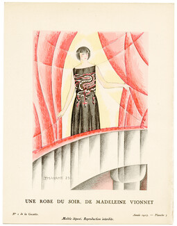 Une robe du soir, de Madeleine Vionnet, 1923 - Thayaht. La Gazette du Bon Ton, n°1 — Planche 3