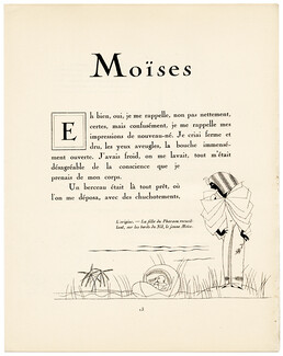 Moïses, 1923 - Charles Martin. La Gazette du Bon Ton, n°1, Text by Anatole, 4 pages