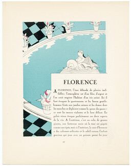 Florence, 1923 - Charles Martin. La Gazette du Bon Ton, n°3, Texte par George Barbier, 4 pages
