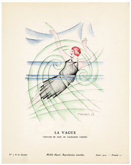 La Vague, 1923 - Thayaht, Costume de Bain, de Madeleine Vionnet. La Gazette du Bon Ton, n°3 — Planche 11