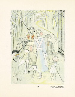 Nurse et Enfants, 1923 - Roger Chastel. La Gazette du Bon Ton, n°3