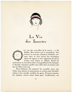 La Vie des Insectes, 1923 - Helen Smith. La Gazette du Bon Ton, n°5, Text by Georges Armand Masson, 4 pages