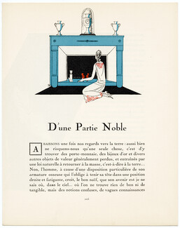 D’une Partie Noble, 1923 - Pierre Mourgue, Perugia. La Gazette du Bon Ton, n°5, Texte par Vaudreuil, 4 pages