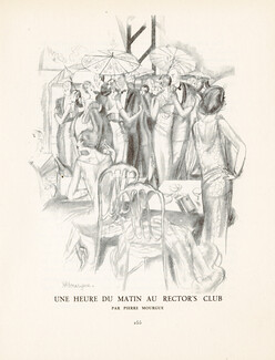 Au Rector's Club, 1924 - Pierre Mourgue. La Gazette du Bon Ton, n°6
