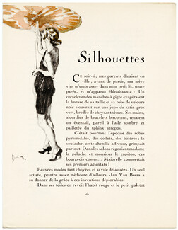 Silhouettes, 1924 - Etienne Drian. La Gazette du Bon Ton, n°7, Text by George Barbier, 4 pages