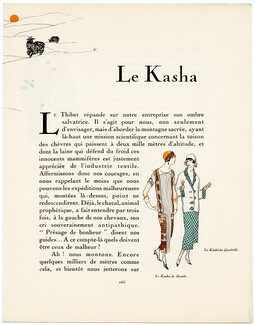 Le Kasha, 1924 - L'Hom, Rodier. La Gazette du Bon Ton, n°7, Texte par Vaudreuil, 4 pages