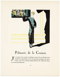 Palmarès de la Couture, 1924 - Pierre Mourgue, Bianchini. La Gazette du Bon Ton, n°7, Text by Célio, 4 pages