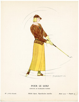 Pour le Golf, 1924 - Thayaht, Costume, de Madeleine Vionnet. La Gazette du Bon Ton, n°7 — Planche 35
